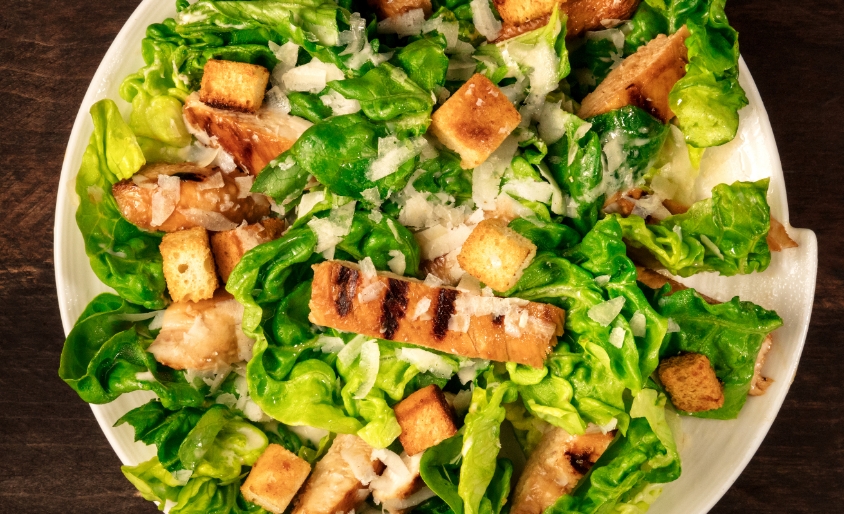 Caesar Salad with Grilled Chicken Topping