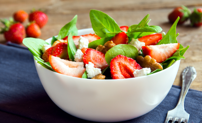 Strawberry, Apple & Pear Spinach Salad